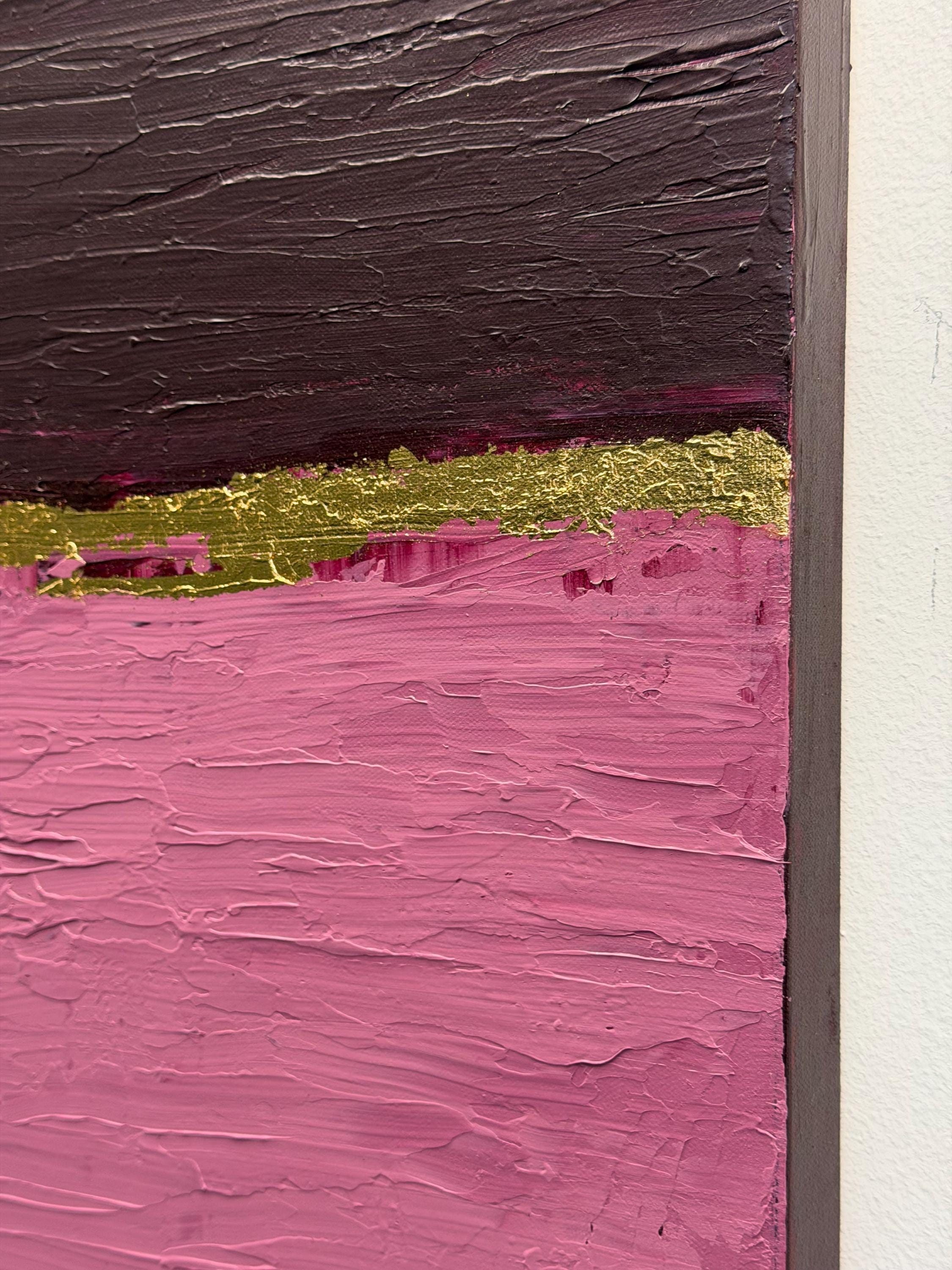 Original Abstract Painting, Gold Leaf Wall Art, Burgundy Pink Canvas Art, Textured Minimalist Modern Painting, One of Kind Wall Paint
