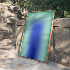 Blue Green Wall Art Print, Aqua Gradient Abstract Poster, Modern Room Decor