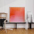 Coral Pink Abstract Art Print, Warm Gradient Contemporary Wall Decor