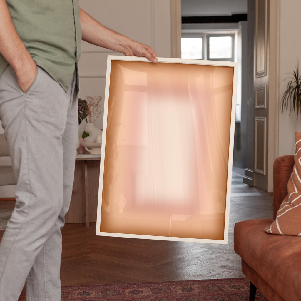 Beige Gradient Abstract Wall Art, Minimalist Ombre Wall Art