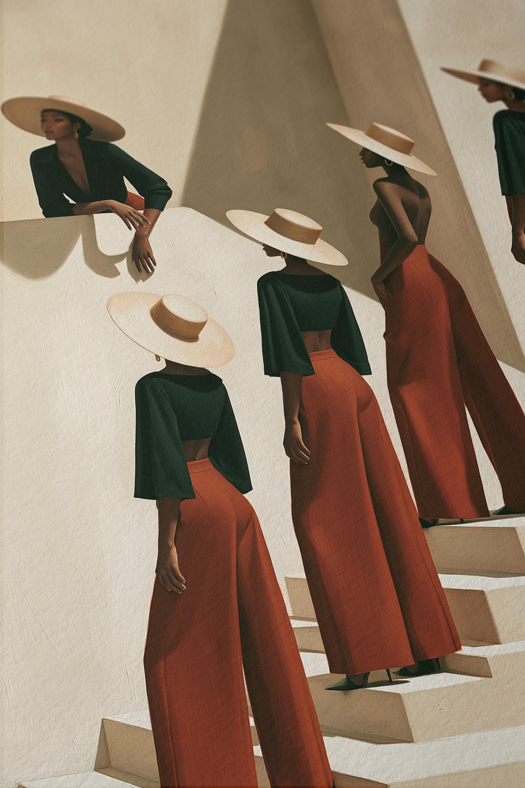 Black Women Wall Art Print, African American Fashion Poster, Neutral Decor