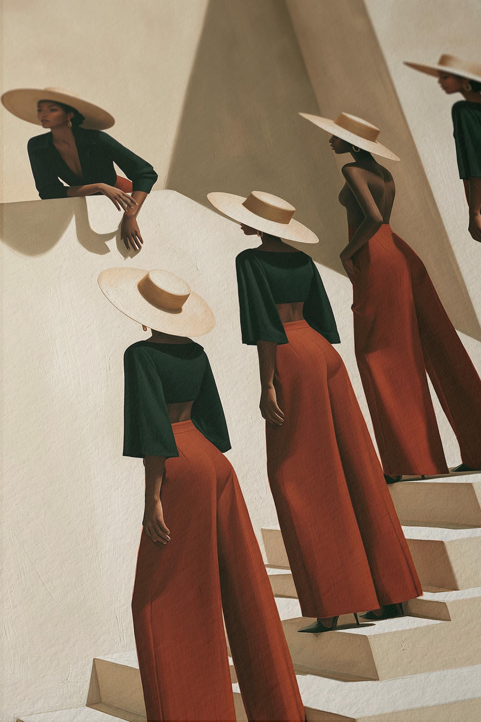 Black Women Wall Art Print, African American Fashion Poster, Neutral Decor