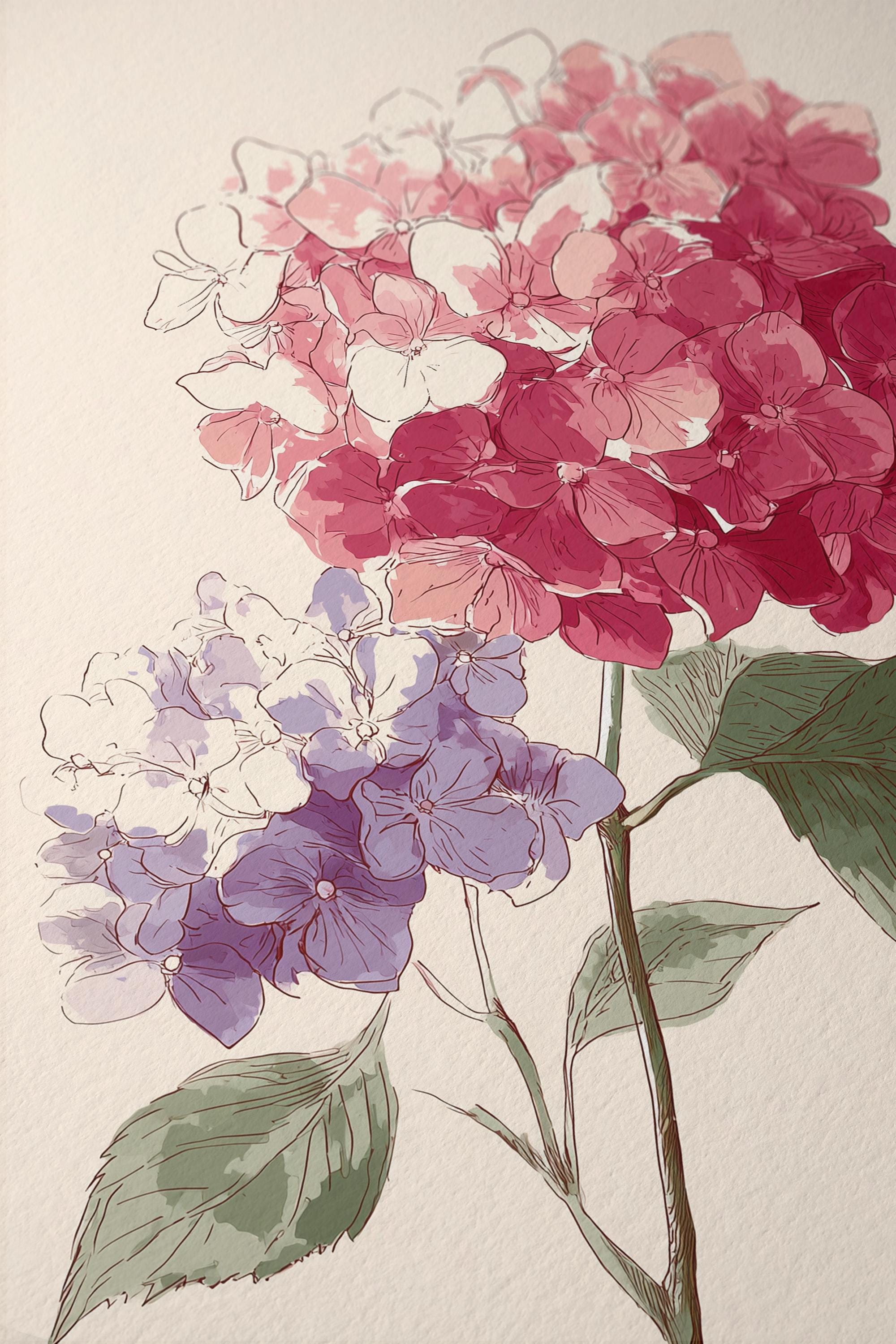 Hydrangea Printable Art, Soft Floral Download for Bedroom or Bathroom Decor