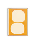 Mid Century Abstract Print, Warm Yellow Organic Shapes, Scandinavian Wall Decor