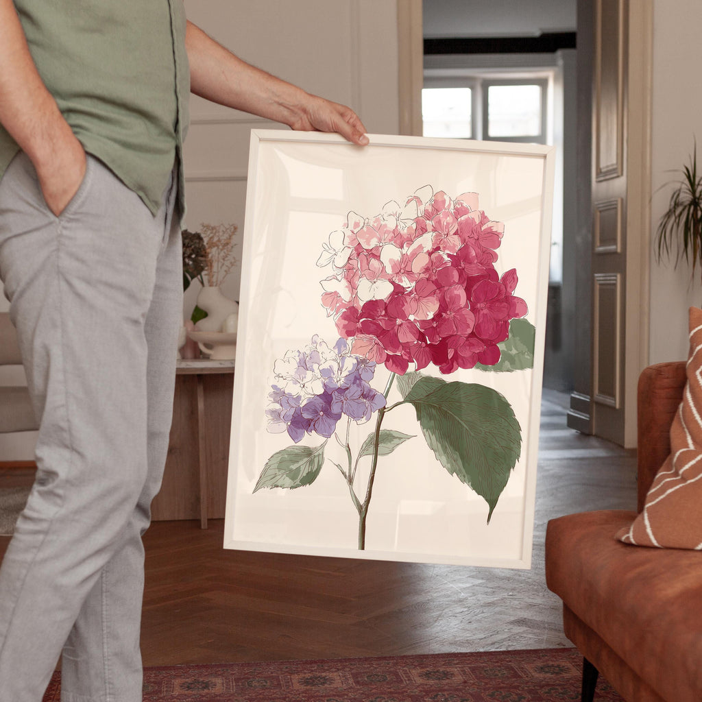 Hydrangea Printable Art, Soft Floral Download for Bedroom or Bathroom Decor