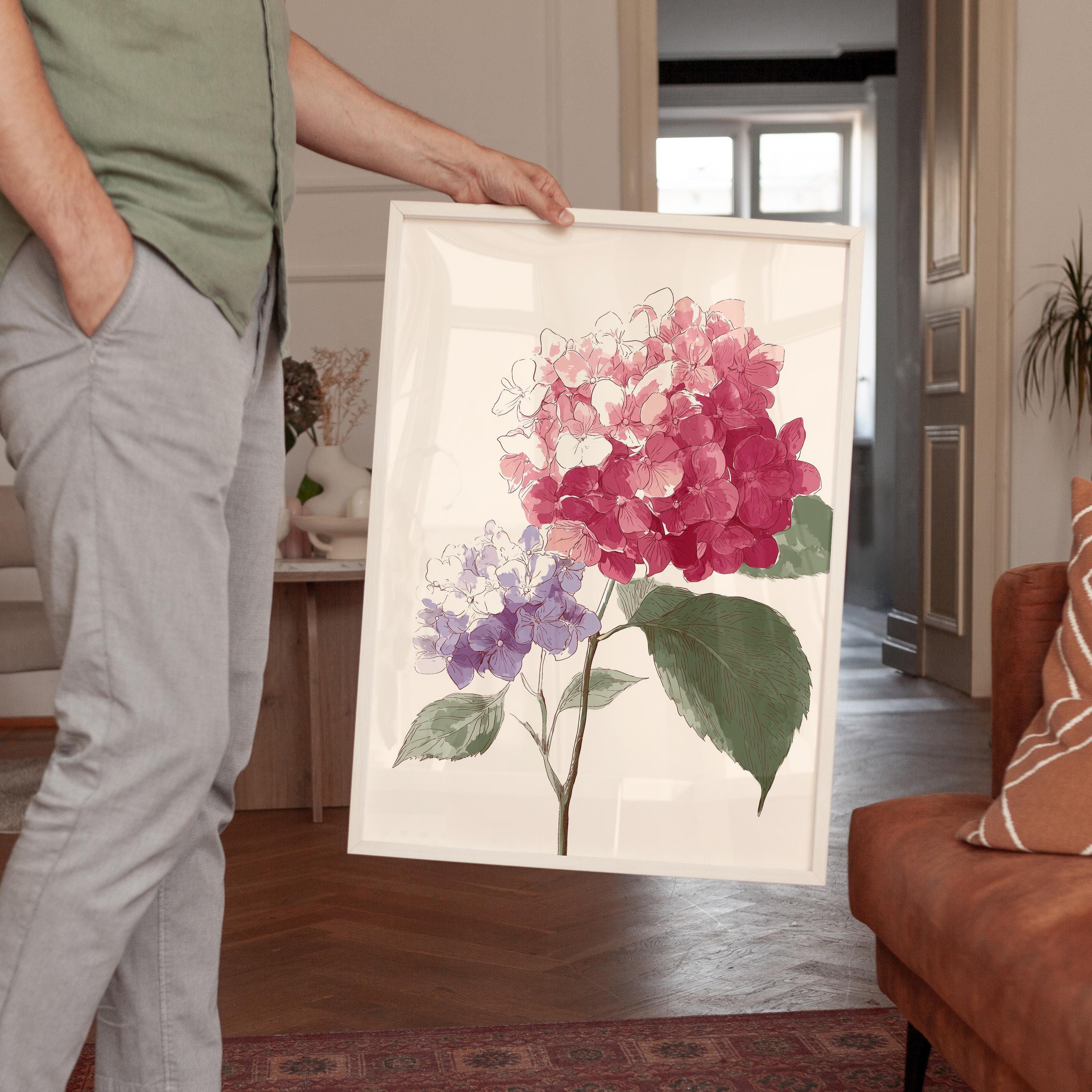Hydrangea Printable Art, Soft Floral Download for Bedroom or Bathroom Decor