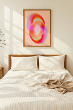 Pink Abstract Art Print, Colorful Gradient Wall Decor, Modern Aura Poster