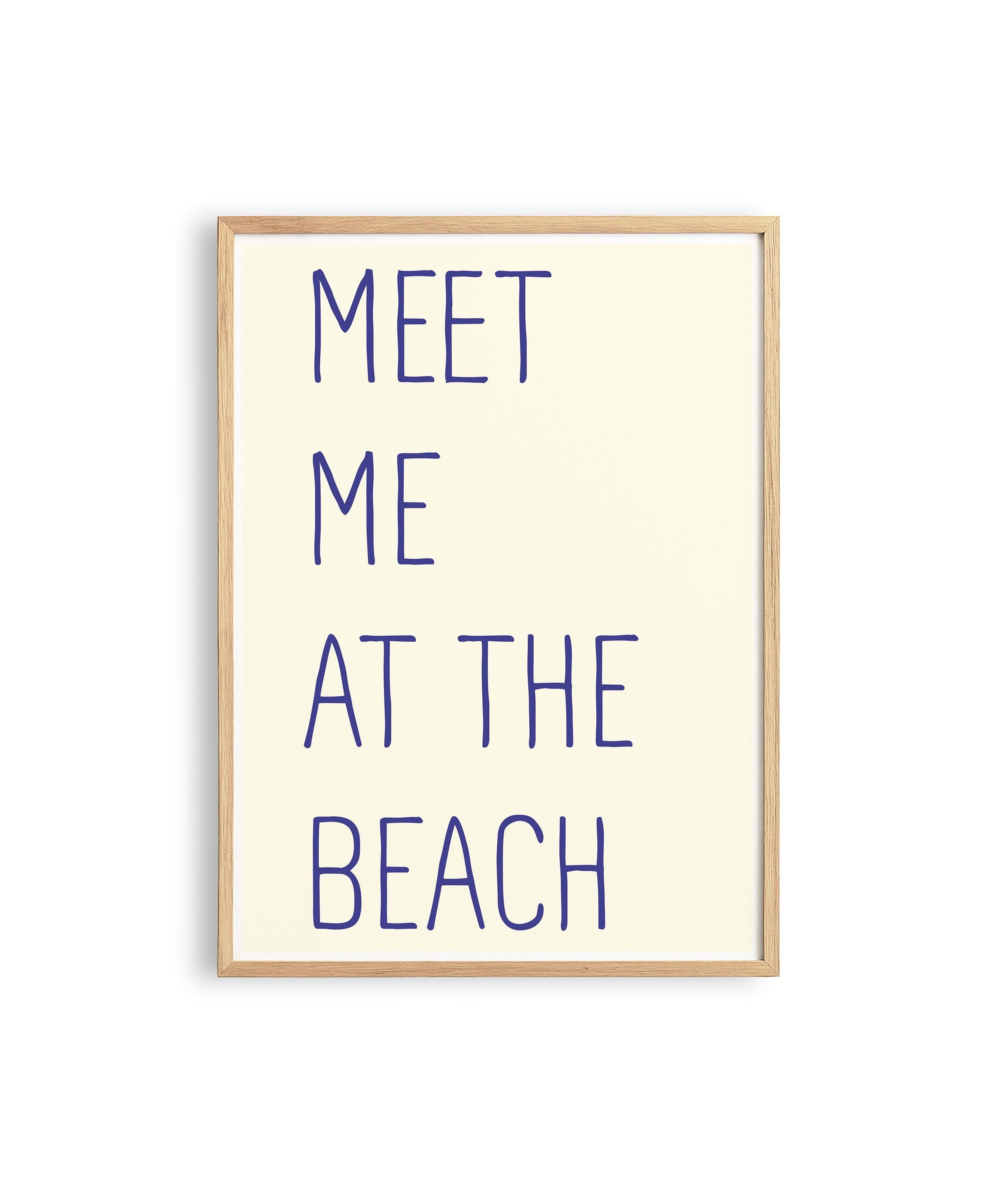 Meet me at the beach poster, Beach Quote Print, Meet Me at the Beach Poster, Minimal Coastal Decor