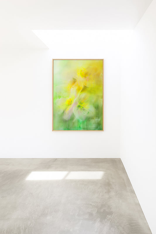 Bloomveil -  Abstract Floral Wall Art Framed Canvas