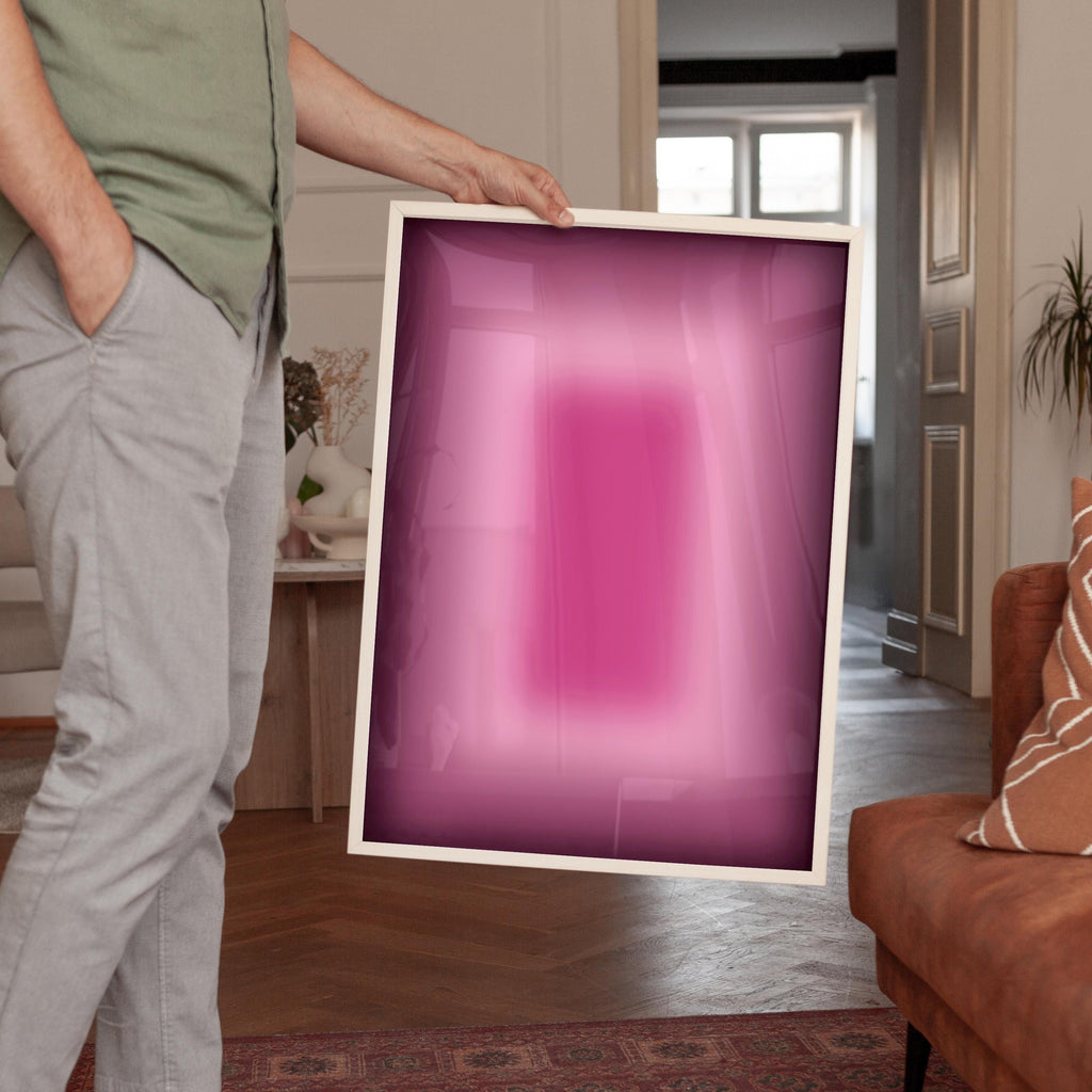 Pink Aura Art Print, Magenta Gradient Poster, Soft Glow Wall Decor