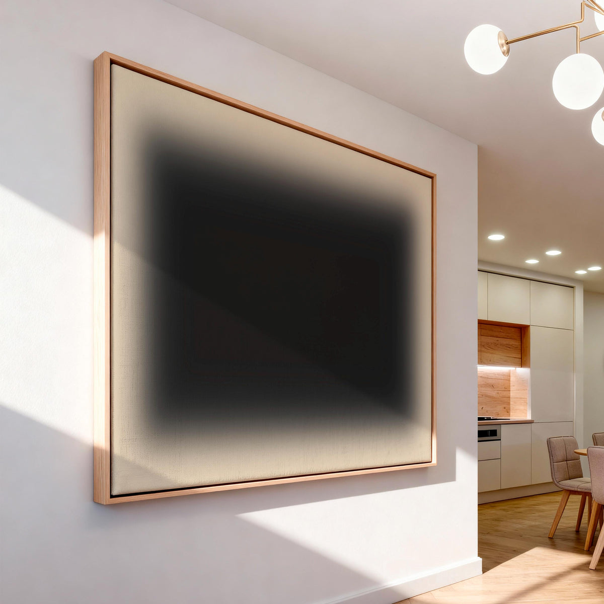 Deep Green Beige Horizontal Canvas Wall Art