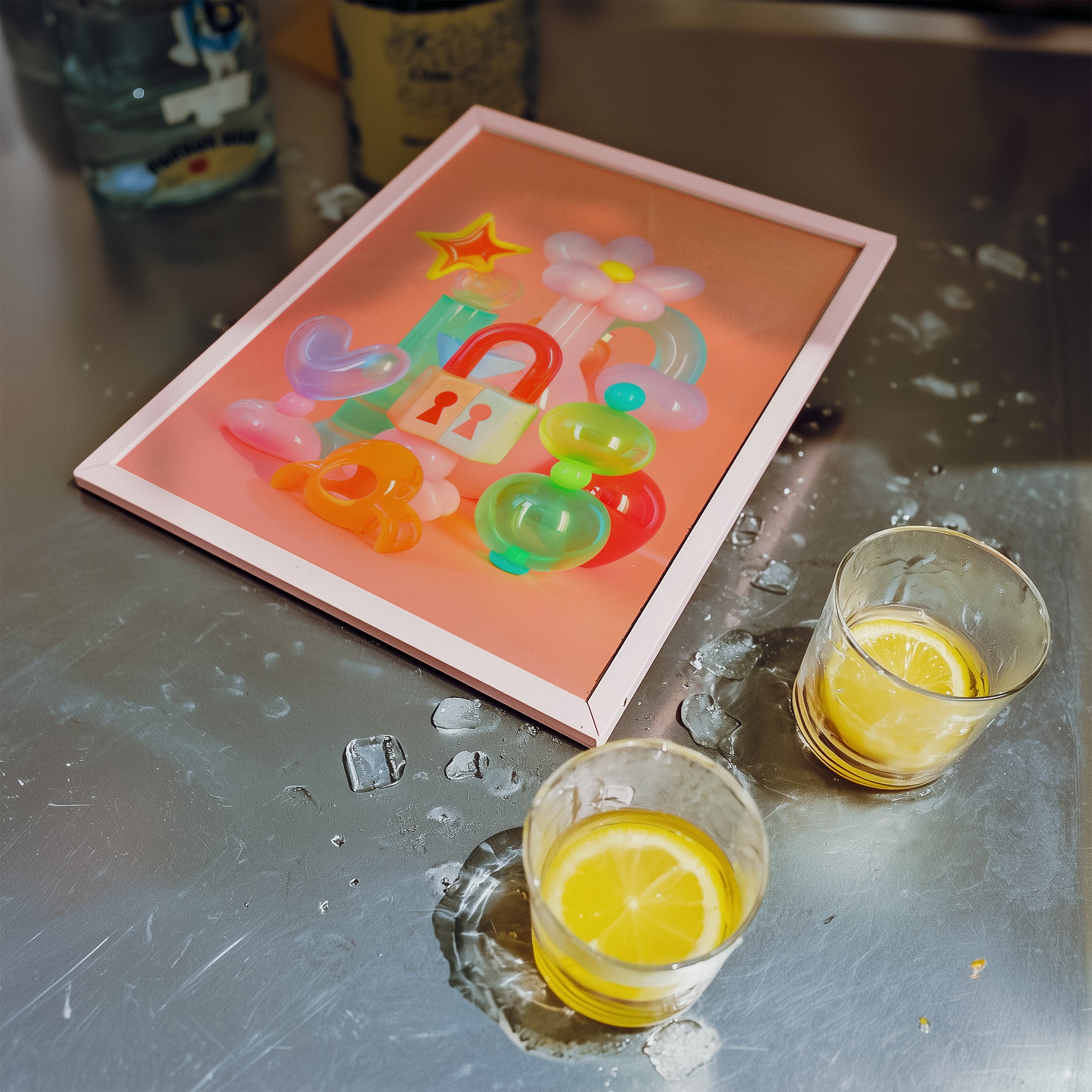 Glossy Pastel Heart & Star Wall Print - And A Little More