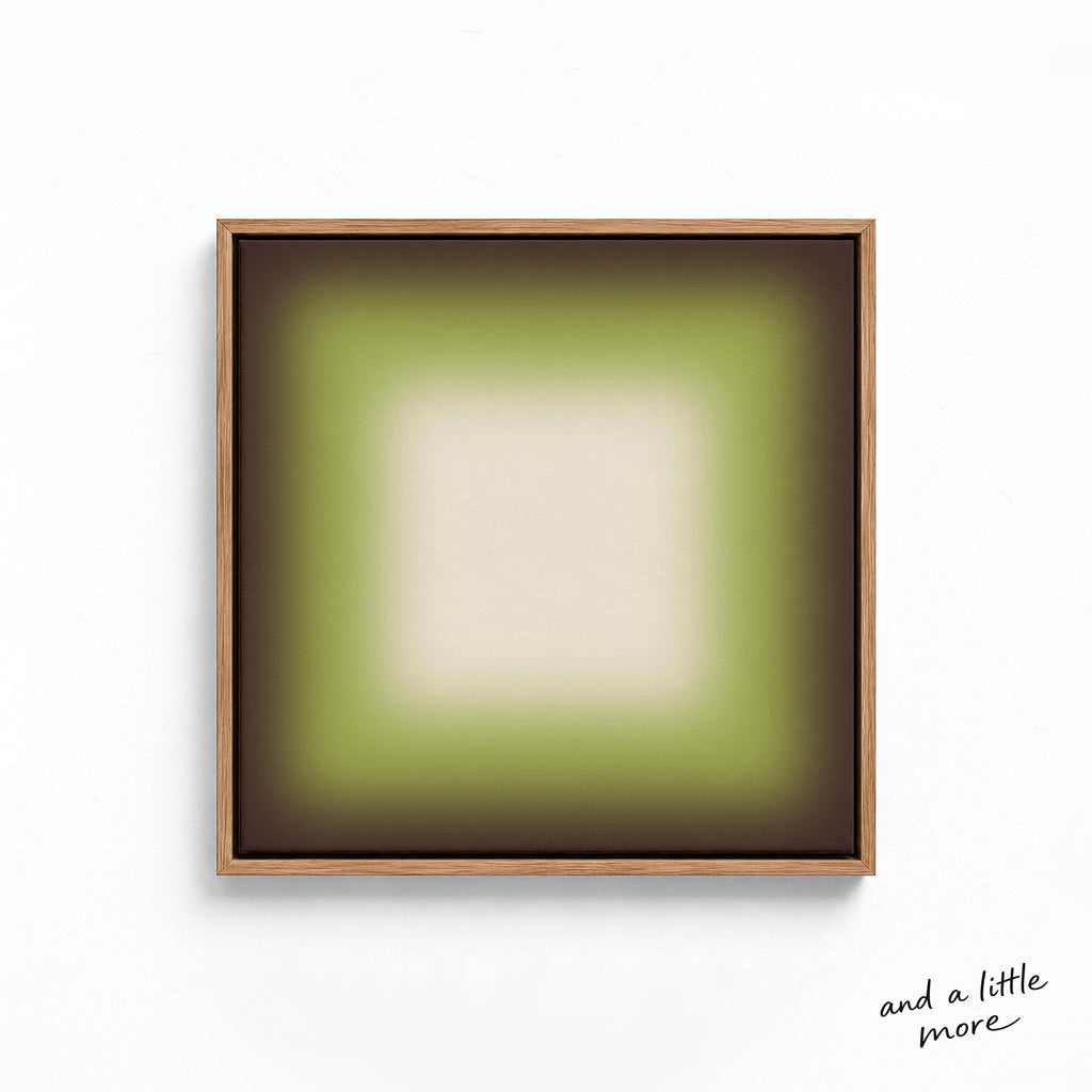 Avocado Green Wall Art, Minimalist Gradient Print, Earthy Framed Wall Art, Square Canvas Print
