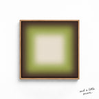 Avocado Green Wall Art, Minimalist Gradient Print, Earthy Framed Wall Art, Square Canvas Print