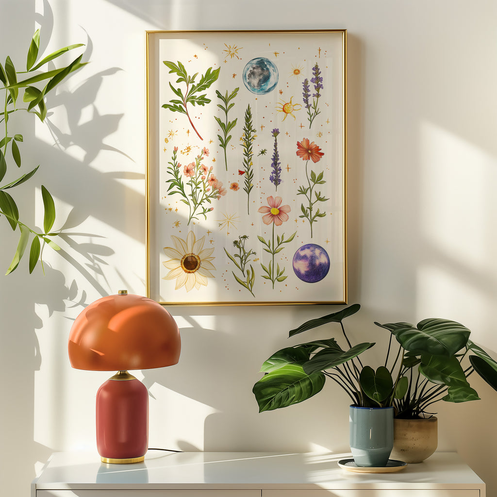 Cosmic Florals – Celestial Botanical Wall Art - And A Little More