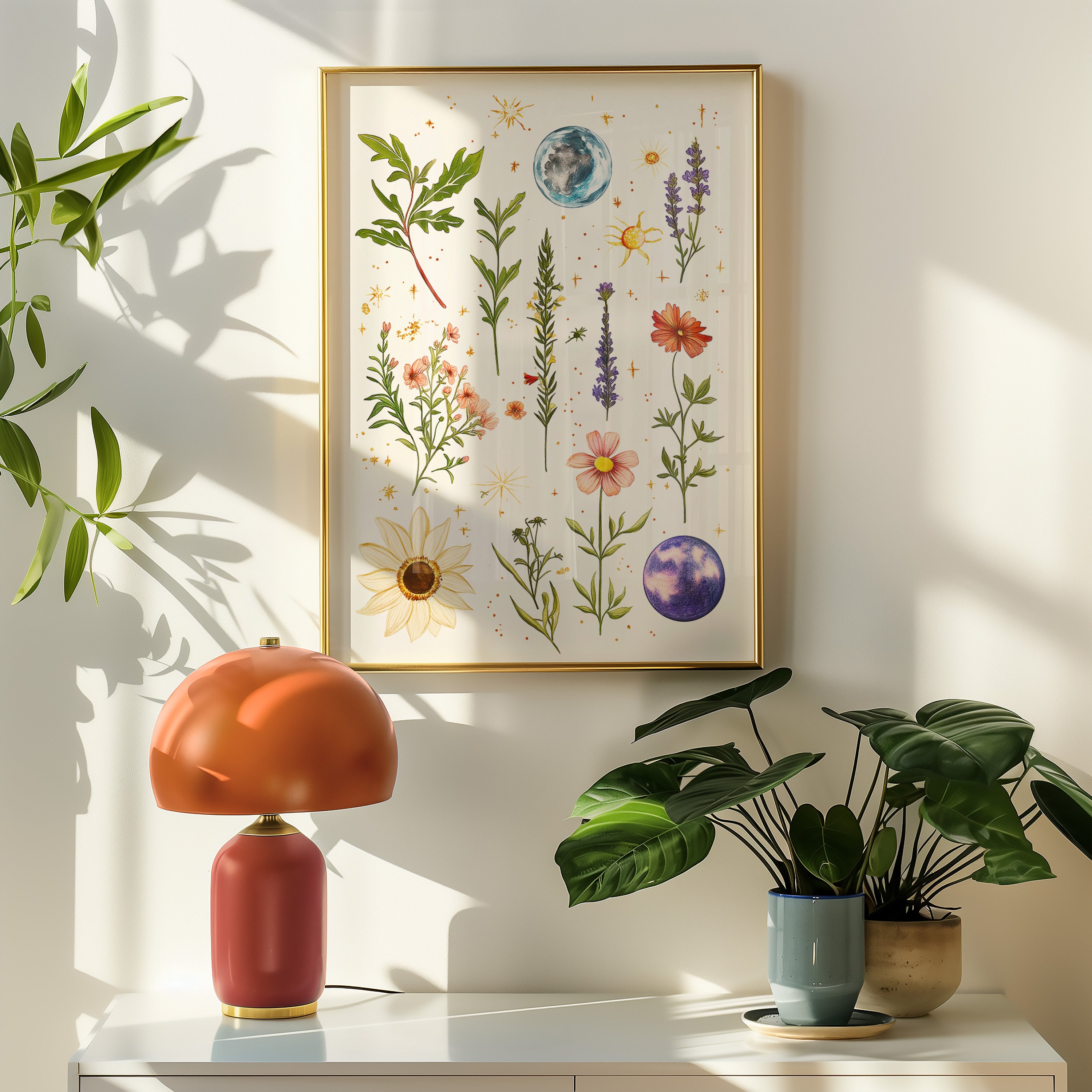 Cosmic Florals – Celestial Botanical Wall Art - And A Little More