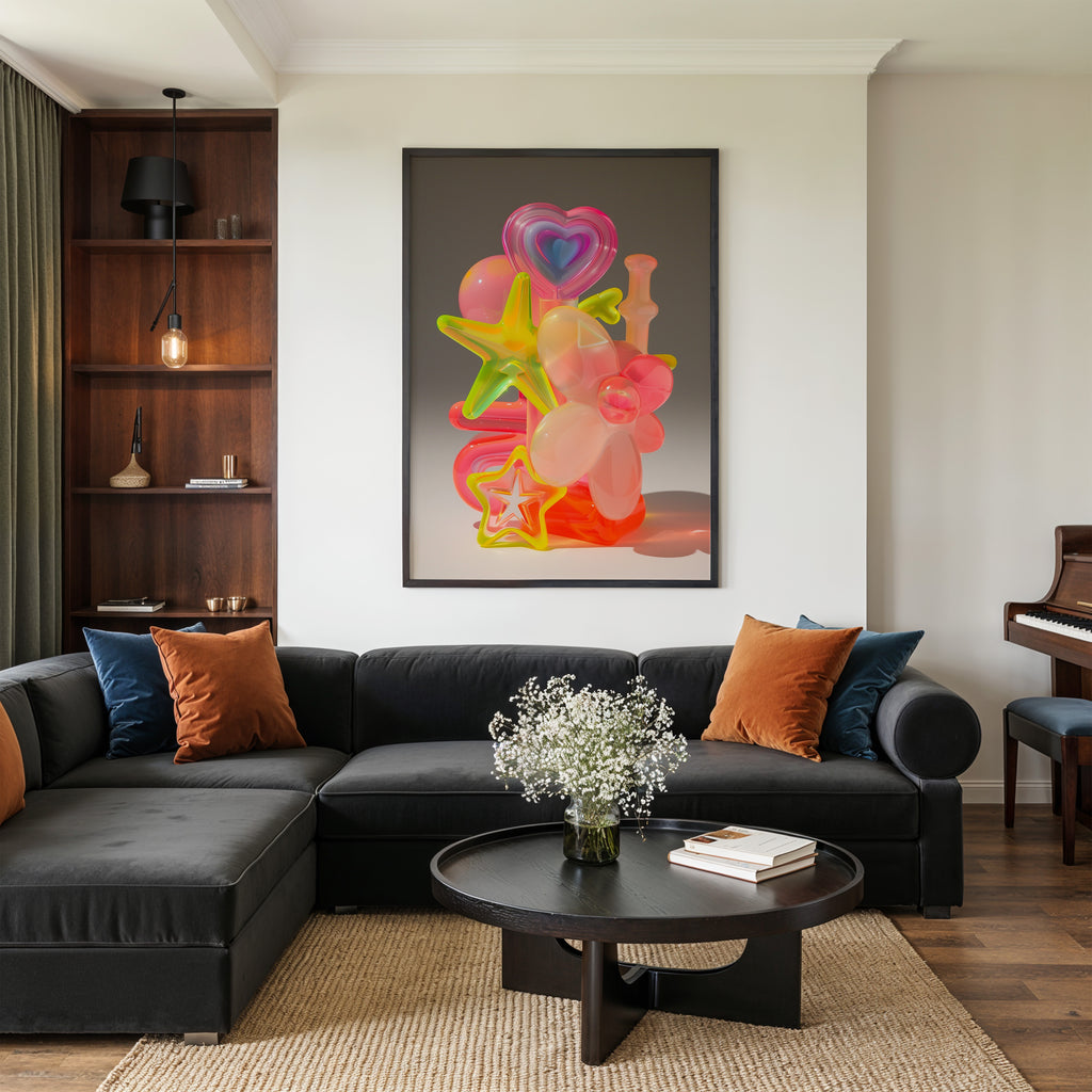 Vibrant Pastel Heart & Star Abstract Wall Decor - And A Little More