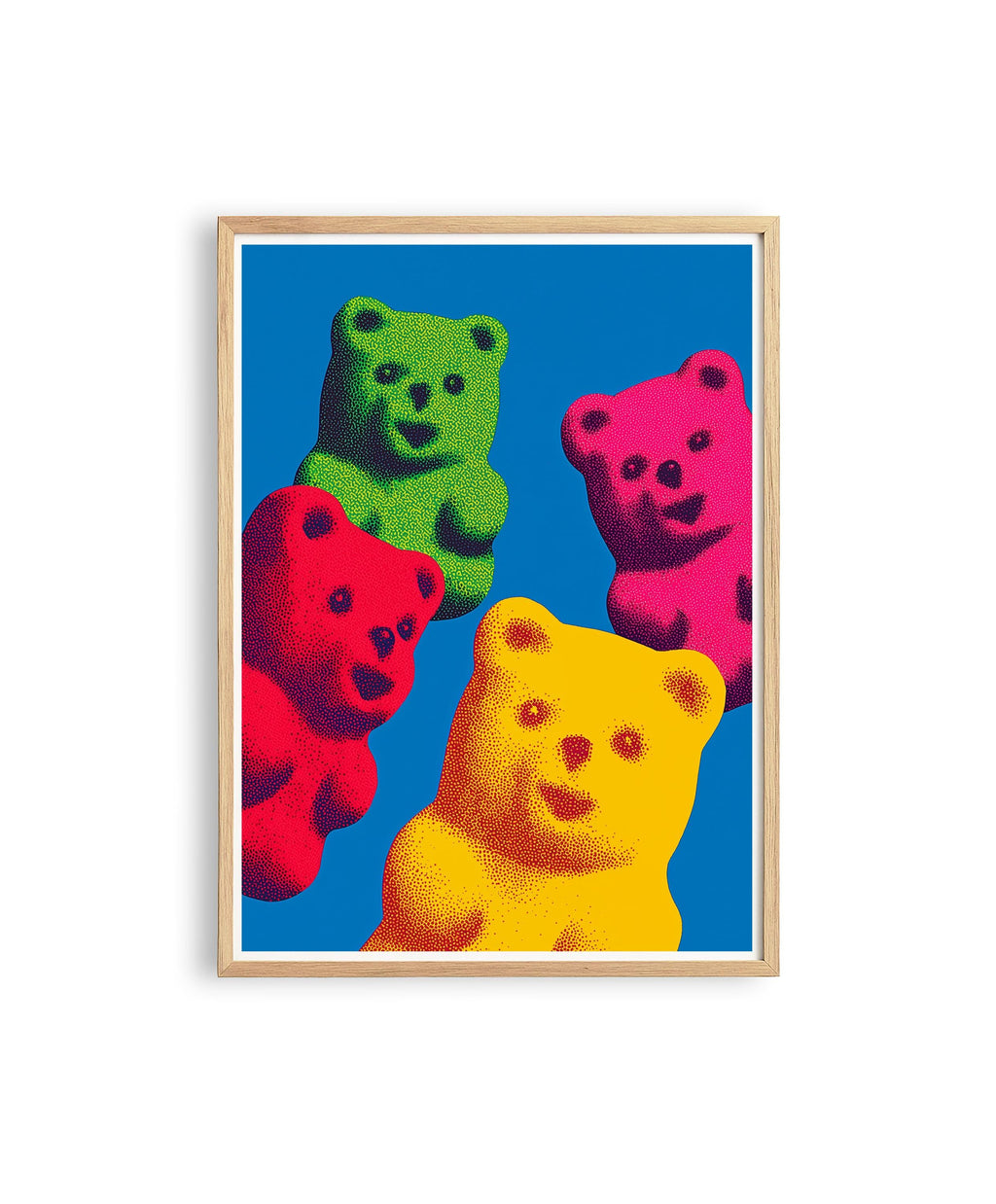 Gummy Bear Pop Art Print, Colorful Candy Wall Art, Bold Modern Wall Decor, Kitsch Poster, Large Statement Art