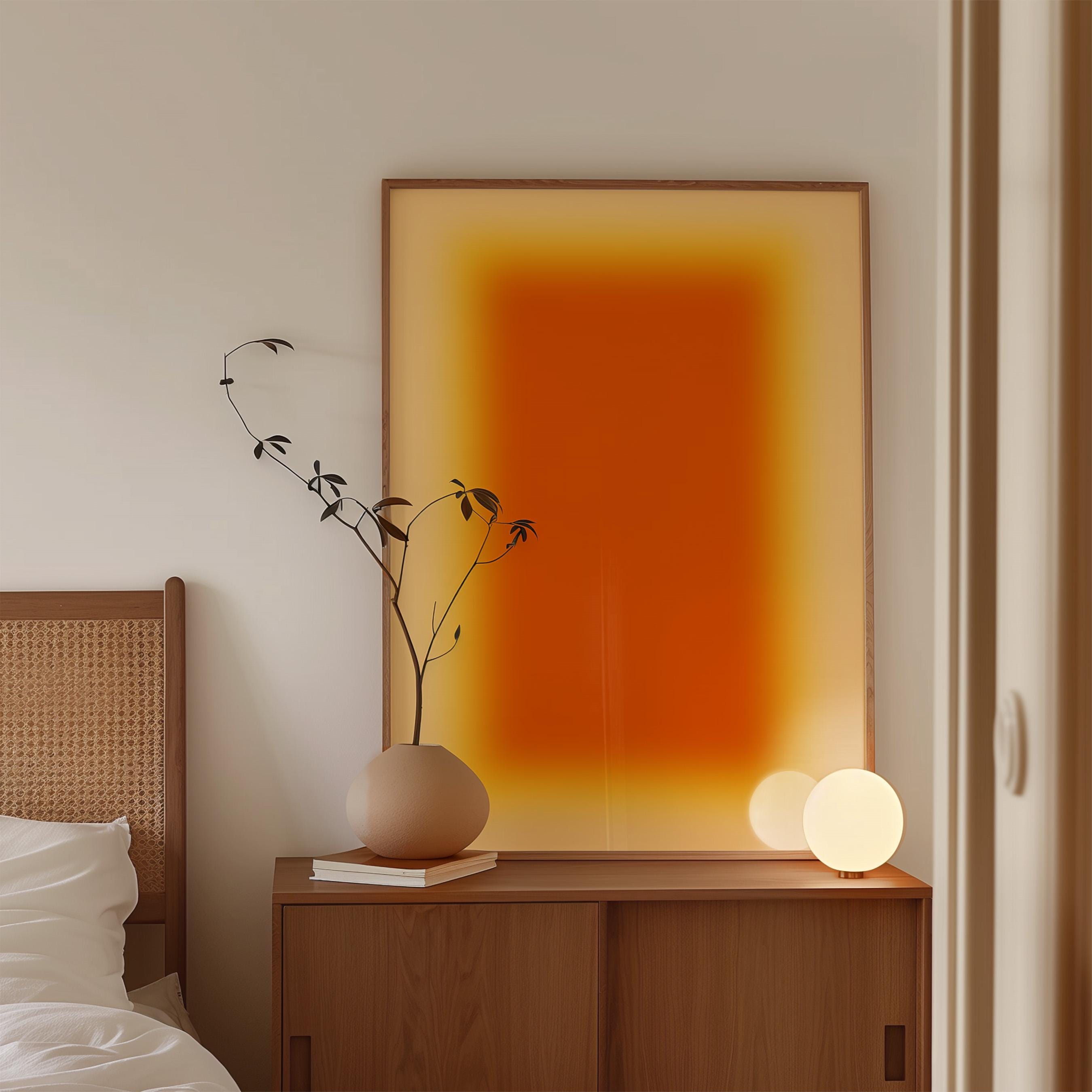 Abstract painting print, Orange Wall Art, digital download, Printable Art, Minimal Art