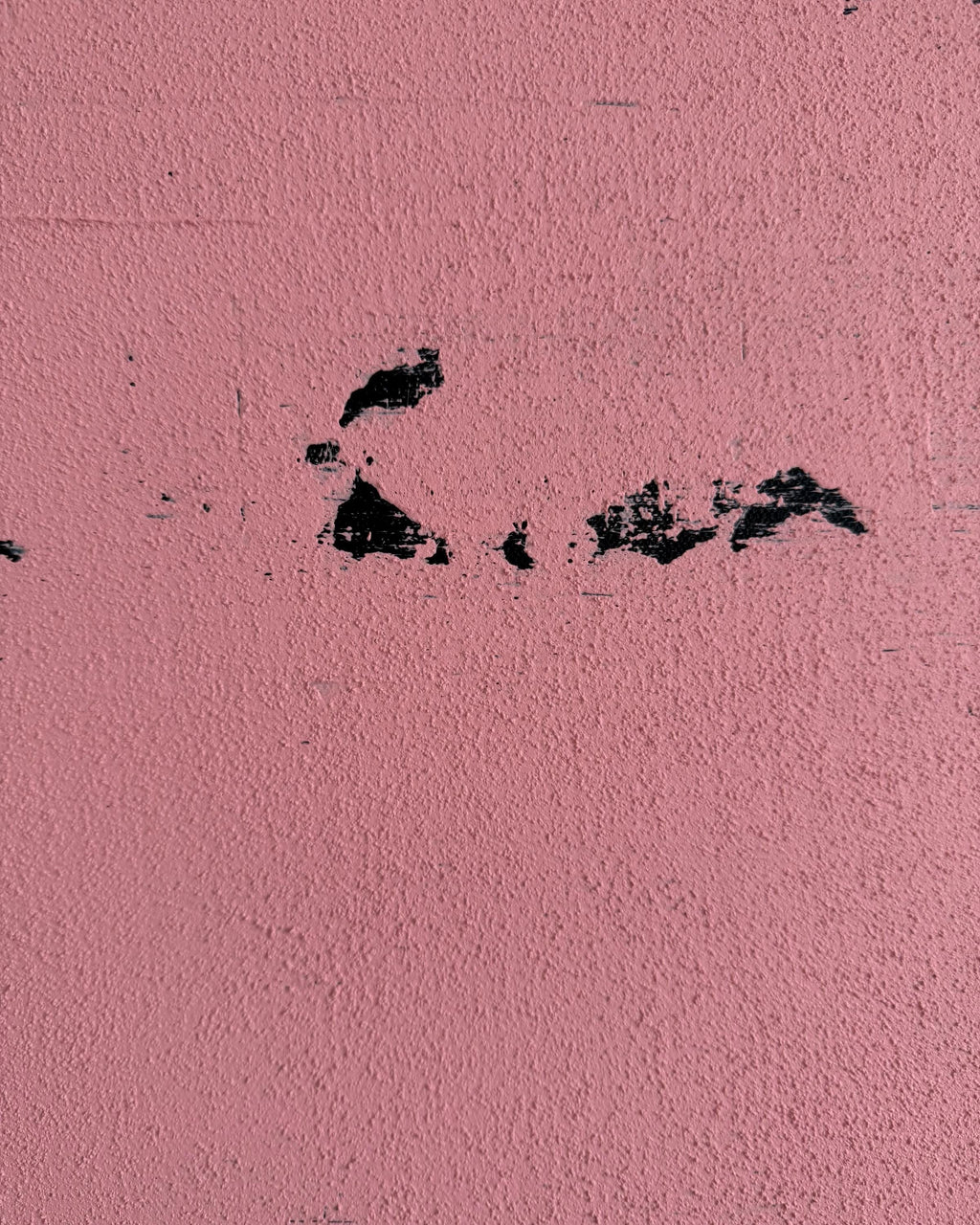 Original Abstract Painting, Pink Black Color Block Art, Gold Accent Canvas