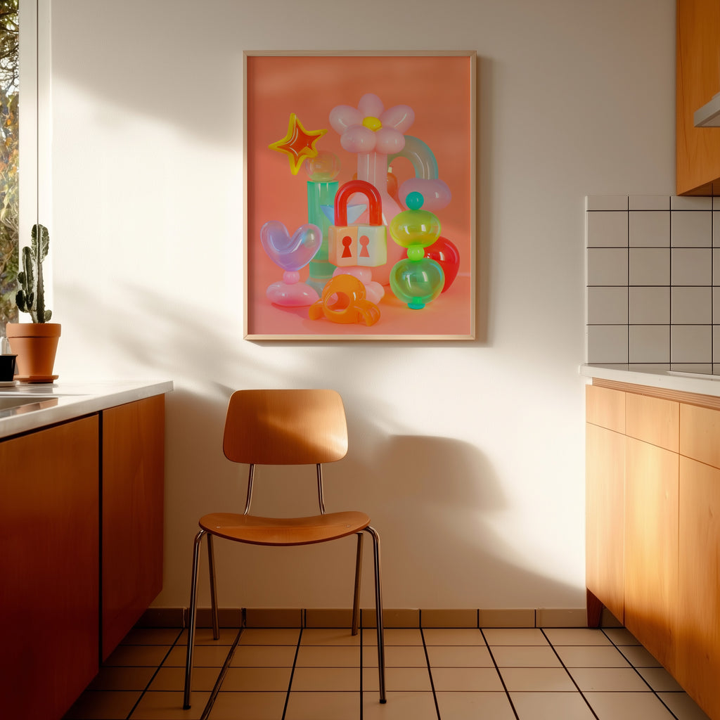 Glossy Pastel Heart & Star Wall Print - And A Little More