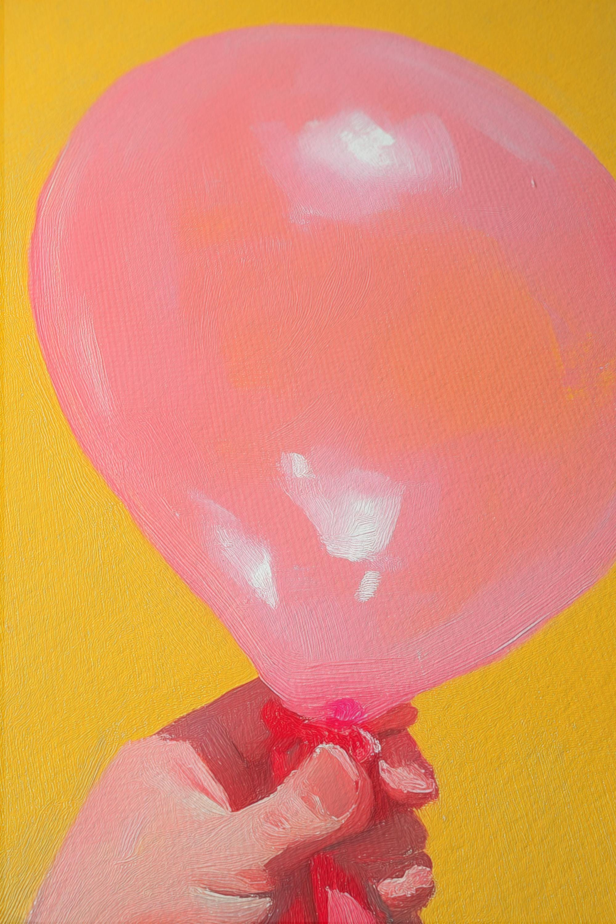 Pink Balloon Pop Art Print, Birthday Celebration Wall Art (Digital Download)