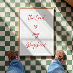 Psalm 23 Print, The Lord Is My Shepherd Wall Art, Christian Bible Verse Decor