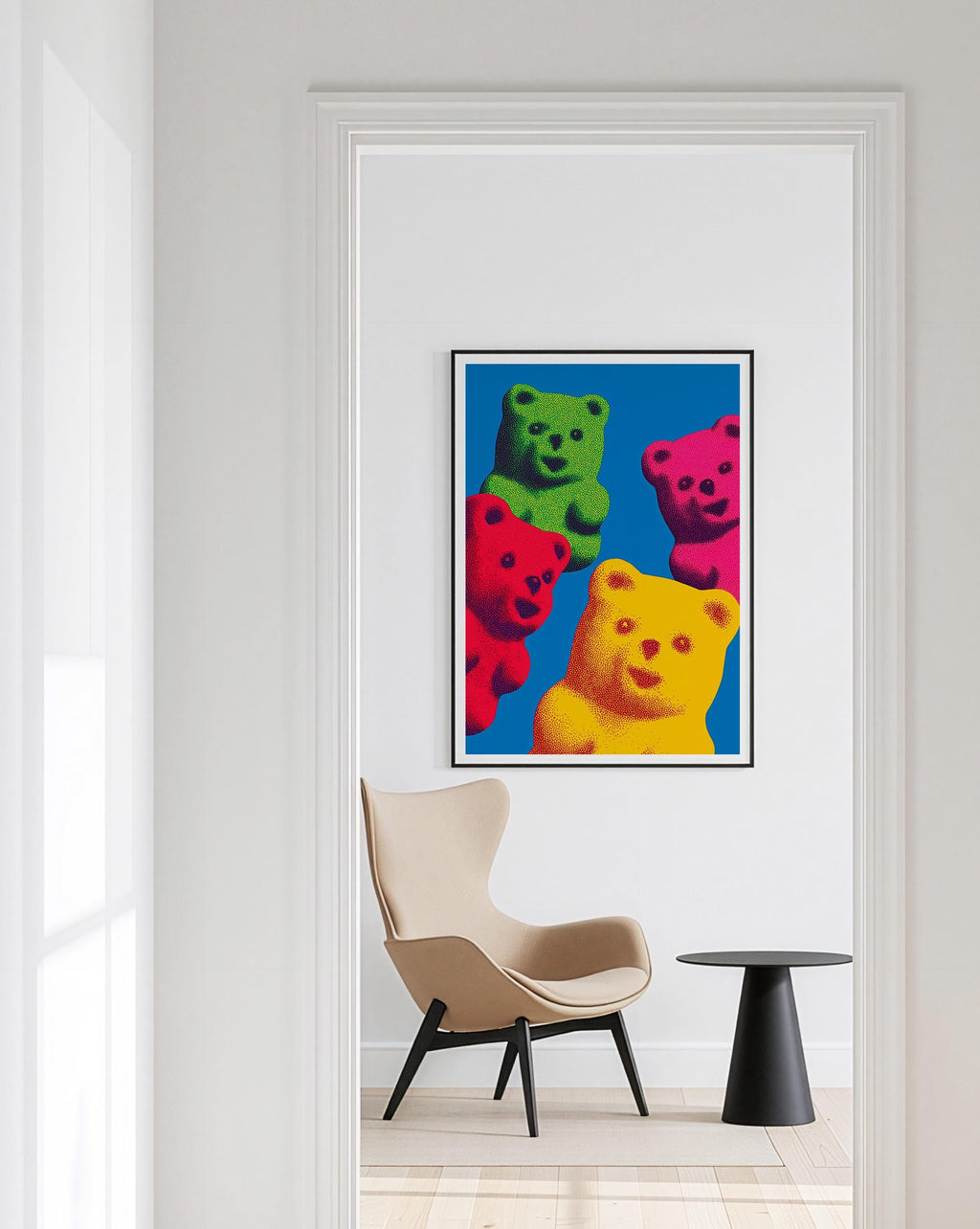 Gummy Bear Pop Art Print, Colorful Candy Wall Art, Bold Modern Wall Decor, Kitsch Poster, Large Statement Art