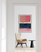 Pink Abstract Painting Print, Textured Brushstroke Wall Art, Modern Color Block Decor
