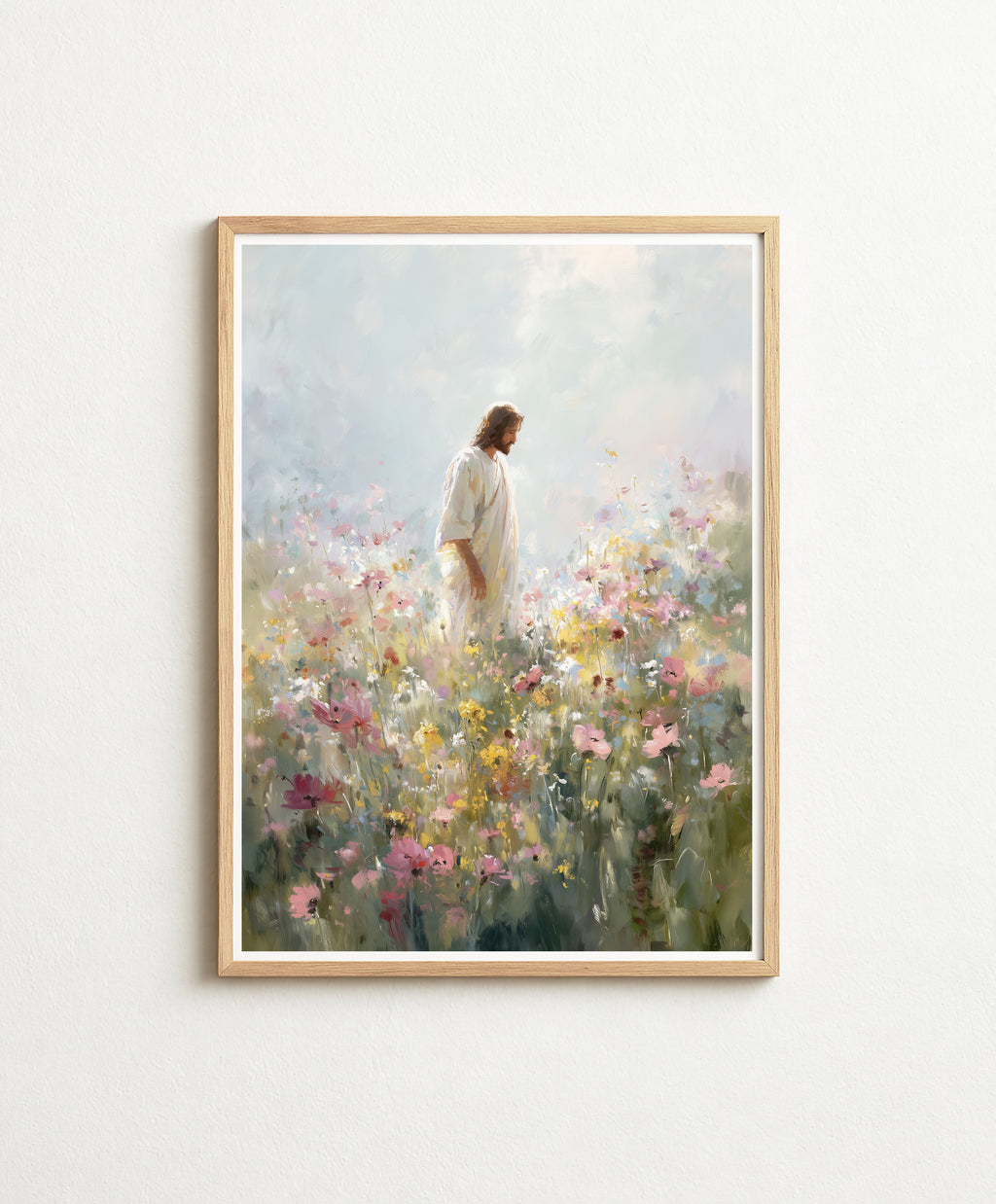 Jesus in Wildflower Field