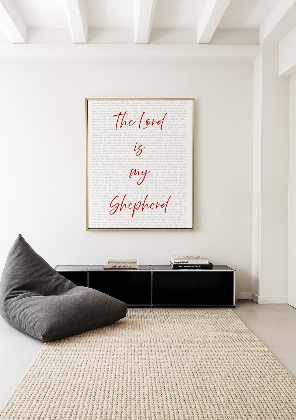 Psalm 23 Print, The Lord Is My Shepherd Wall Art, Christian Bible Verse Decor