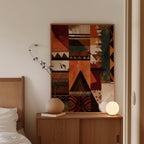 Afrocentric Wall Art Print, African Pattern Poster, Tribal Geometric Decor