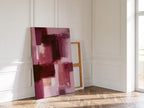 Burgundy Abstract Art Print, Pink Brushstroke Painting, Modern Wall Decor