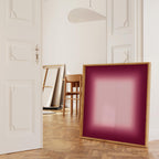 Burgundy Gradient Abstract Art Print, Modern Wine Red Wall Decor, Square Artwork