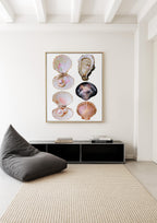 Seashell Wall Art Print, Oyster Pearl Poster, Coastal Beach Decor