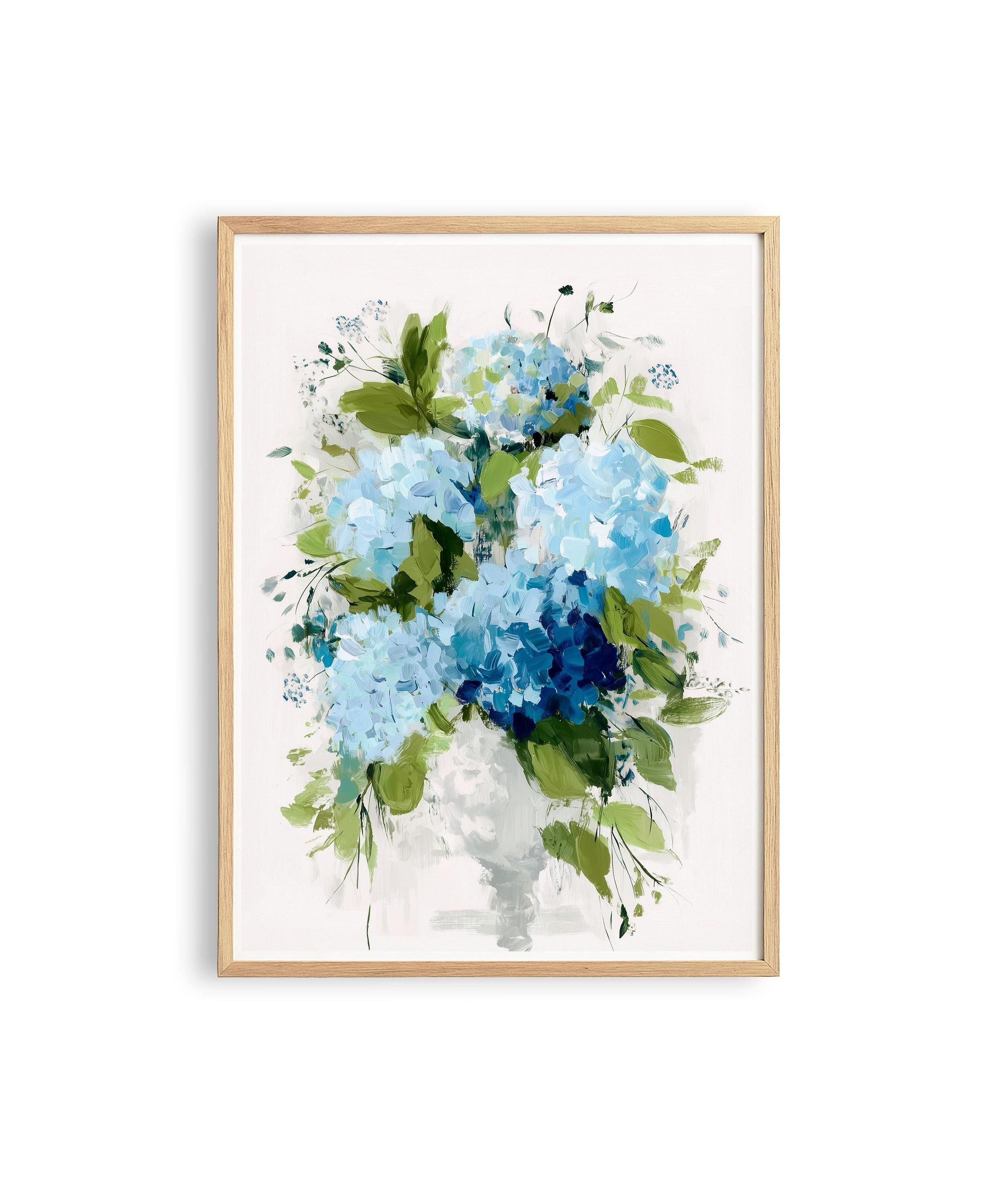 Hydrangea Wall Art Print, Botanical Flower Decor for Bedroom or Office