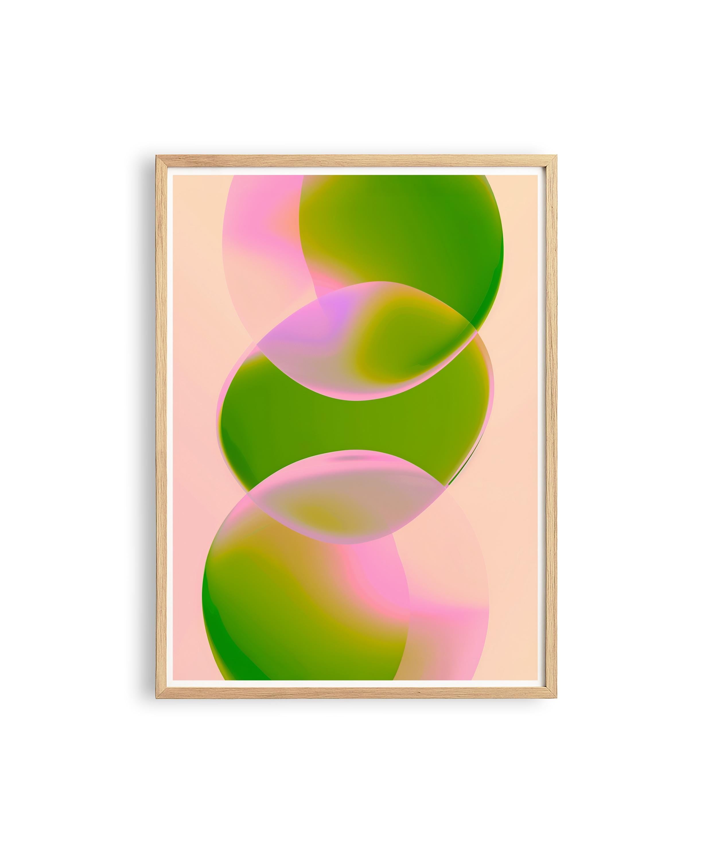 Green Pink Abstract Print, Minimal Gradient Wall Art, Modern Soft Color Decor, Contemporary Poster