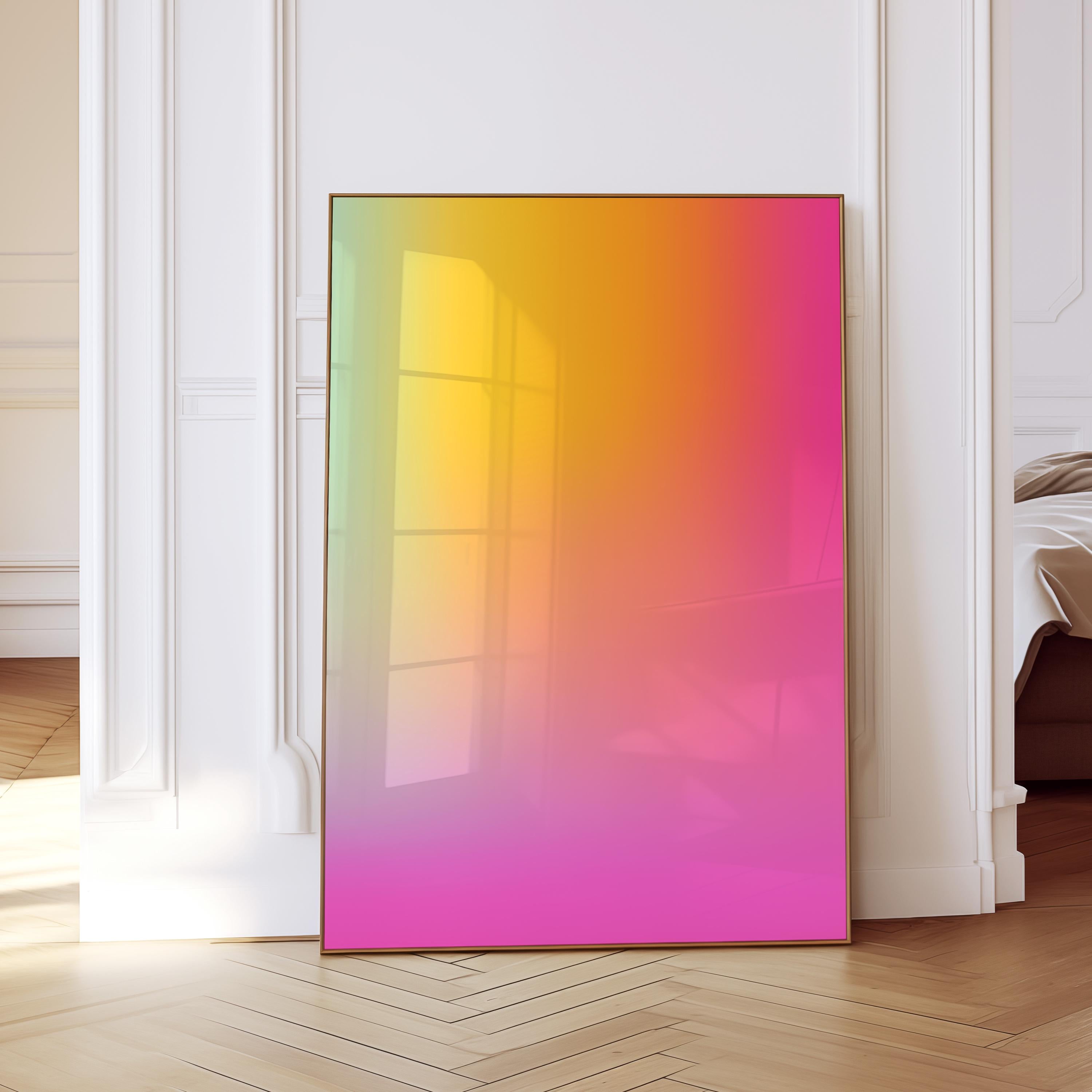 Pink Sunset Wall Art Printable, Soft Gradient Abstract Print, Modern Bedroom Decor, Minimal Aesthetic Poster
