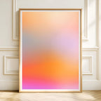Orange Gradient Art Print, Peach Pink Abstract Poster, Modern Wall Decor