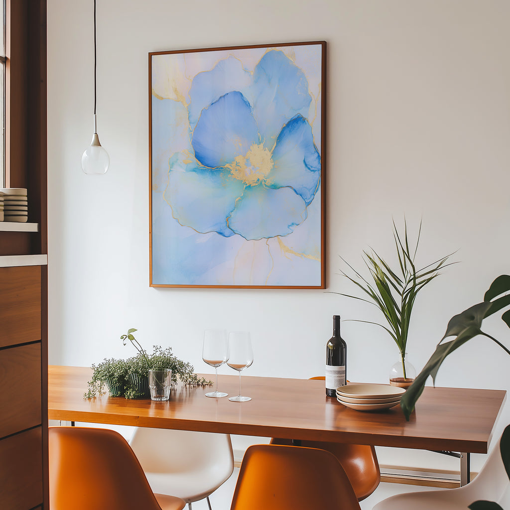 Blue Floral Azure Bloom – Art Print