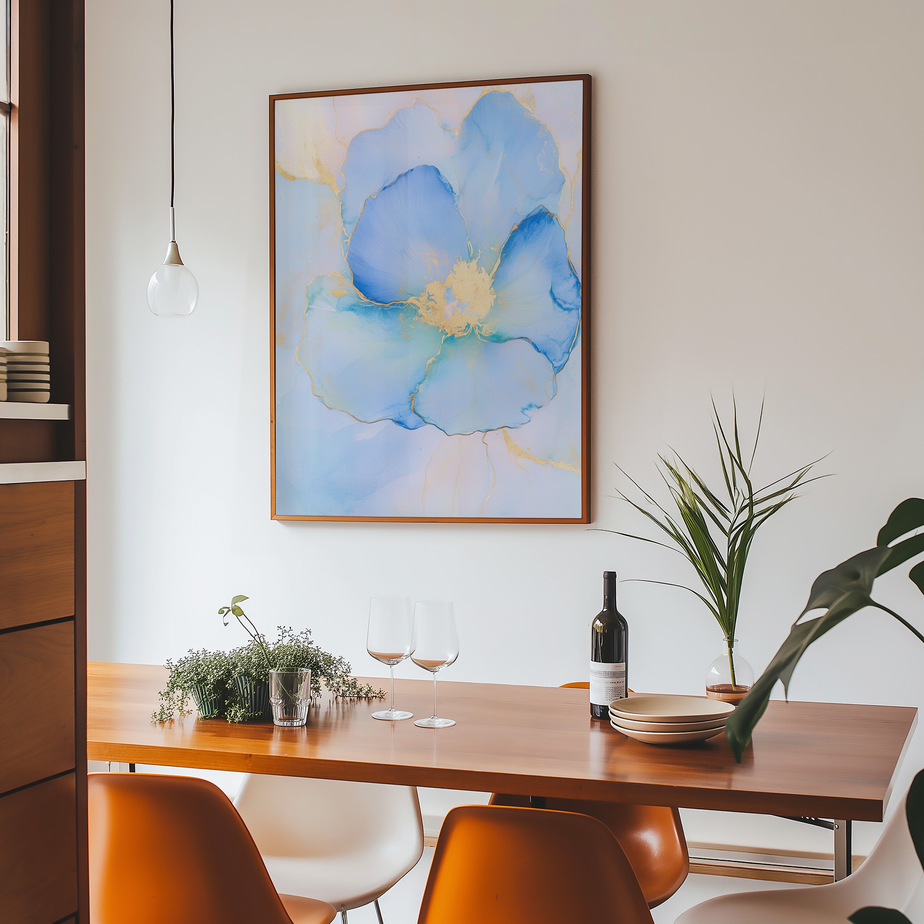 Blue Floral Azure Bloom – Art Print