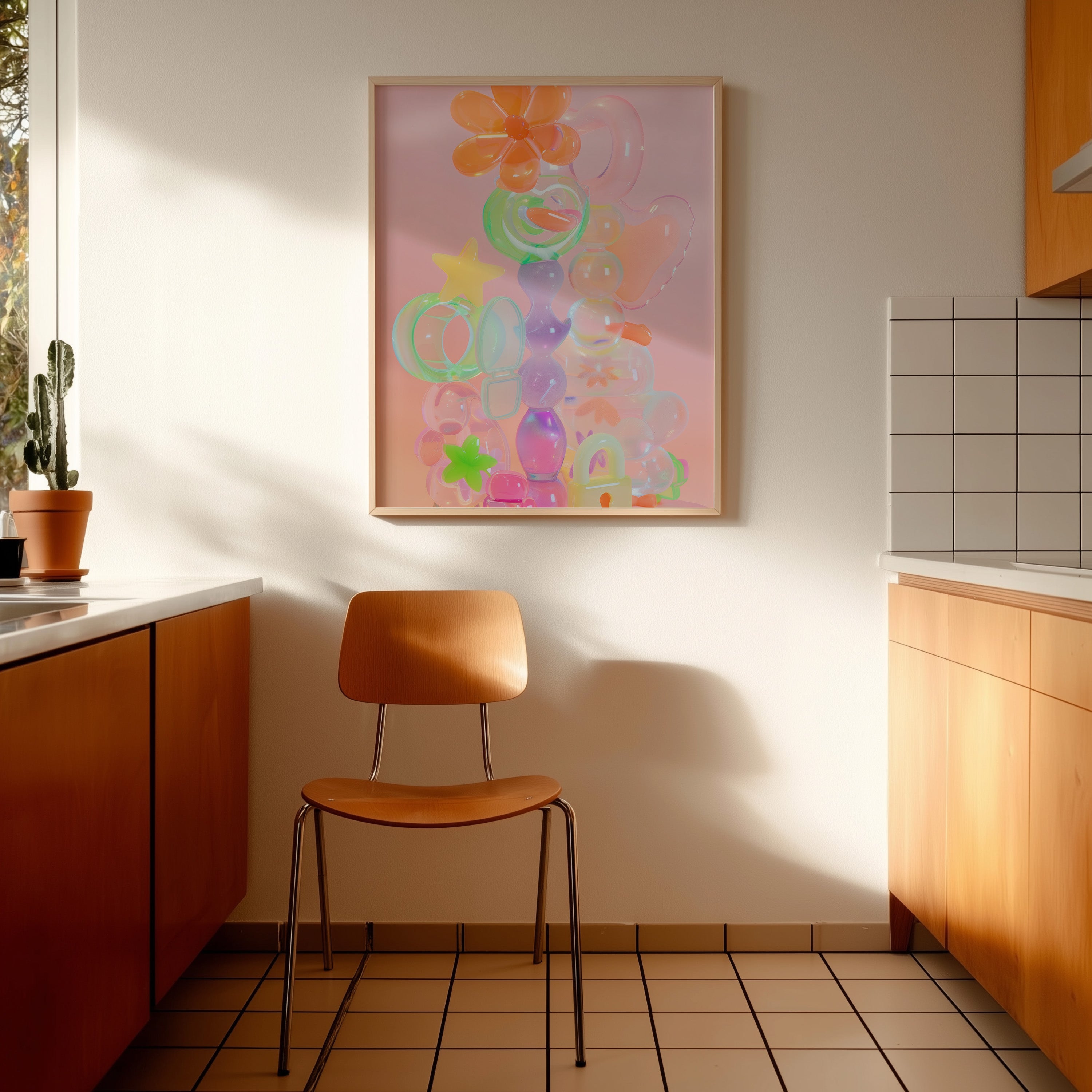 Glossy Pastel Abstract Art Print - And A Little More