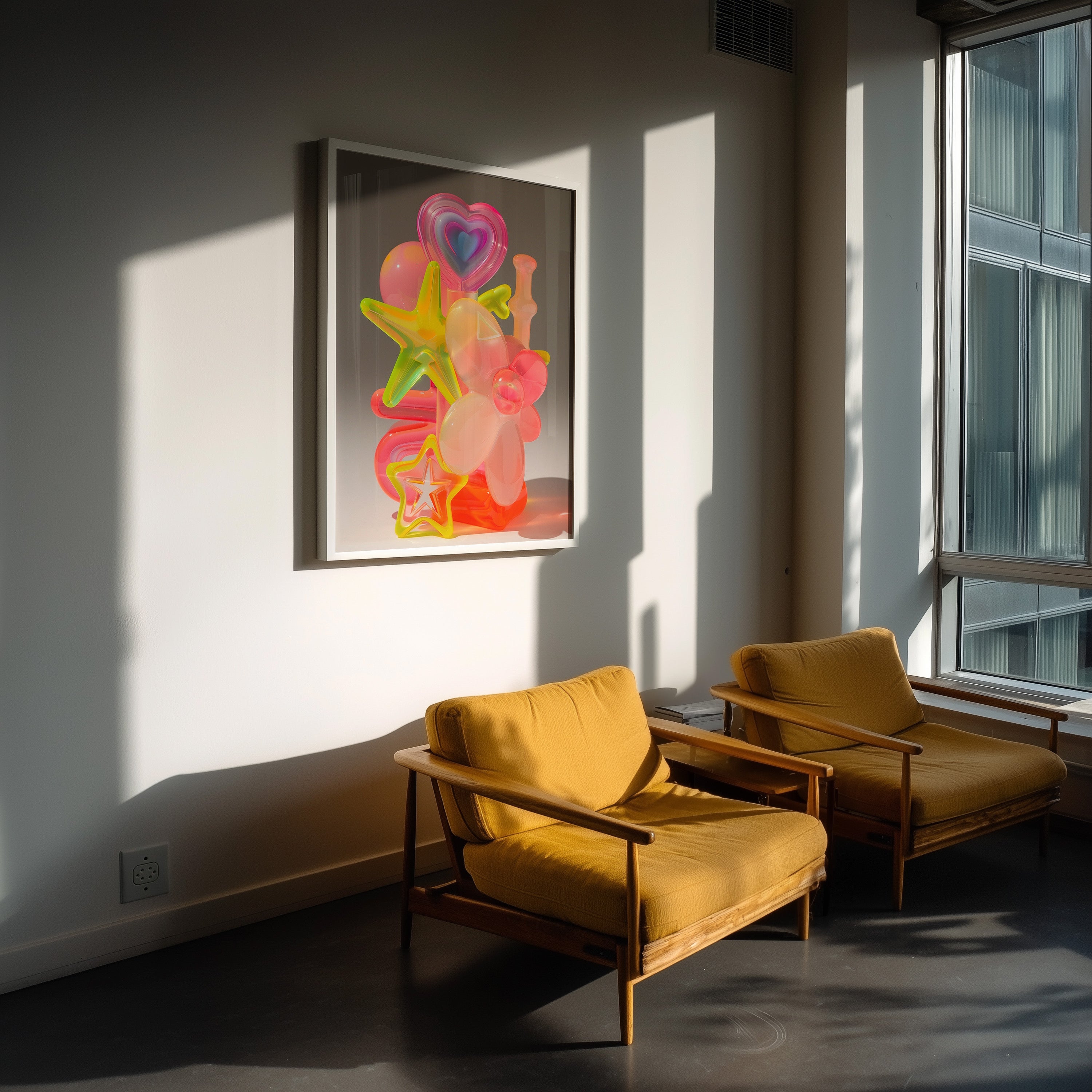 Vibrant Pastel Heart & Star Abstract Wall Decor - And A Little More