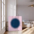 Pink Navy Abstract Circle Gradient Art Print, Modern Minimal Wall Decor