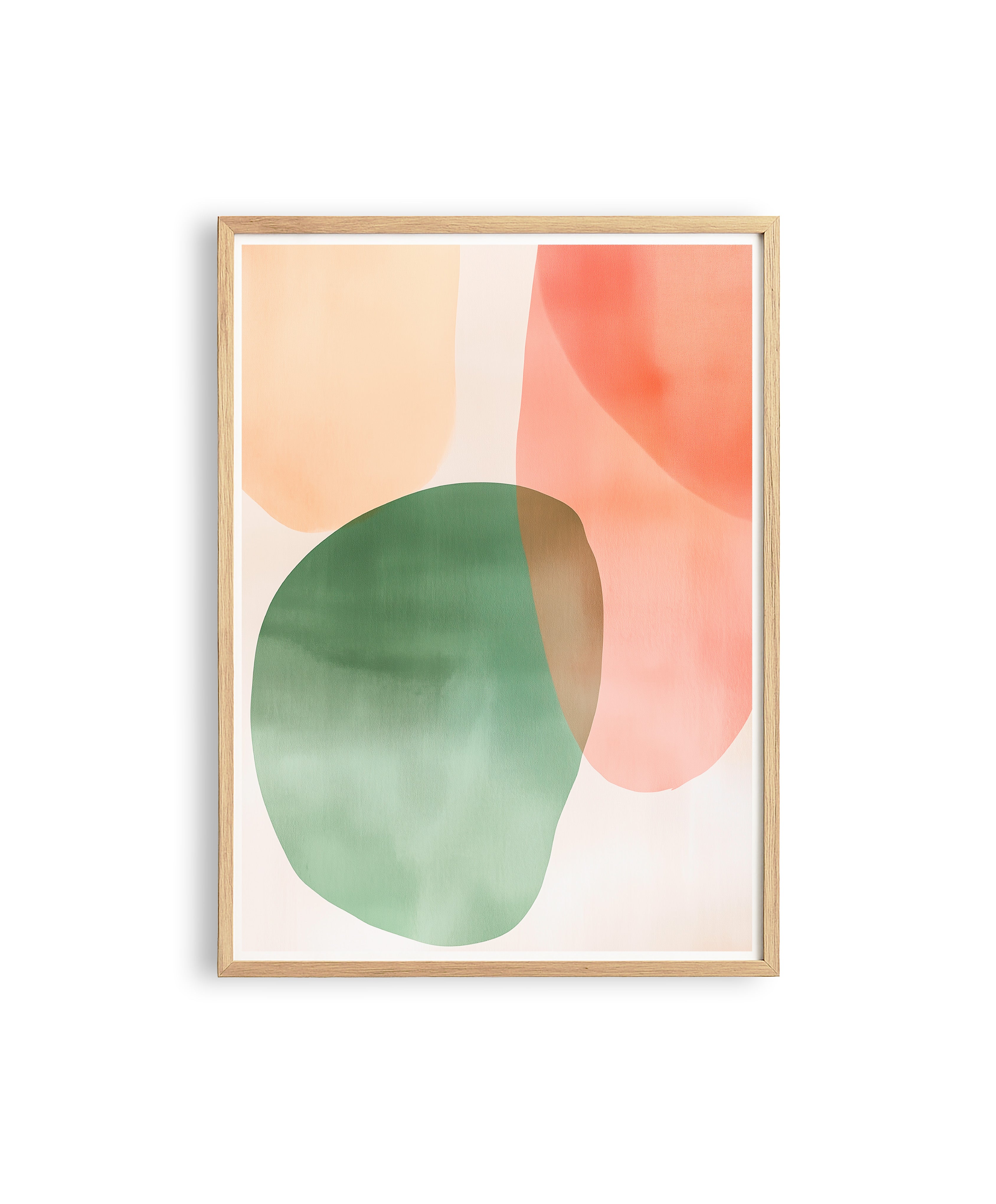 Neutral Abstract Print, Minimalist Scandinavian Wall Decor, Organic Shapes watercolor art