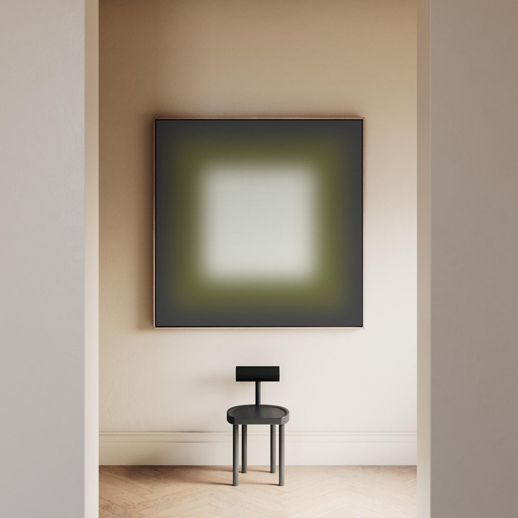 Olive Gray Gradient Abstract Print