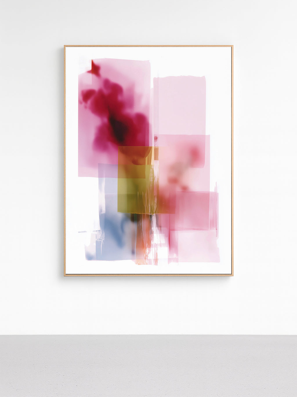 Rose Olive Blocks - Framed Canvas - And A Little More