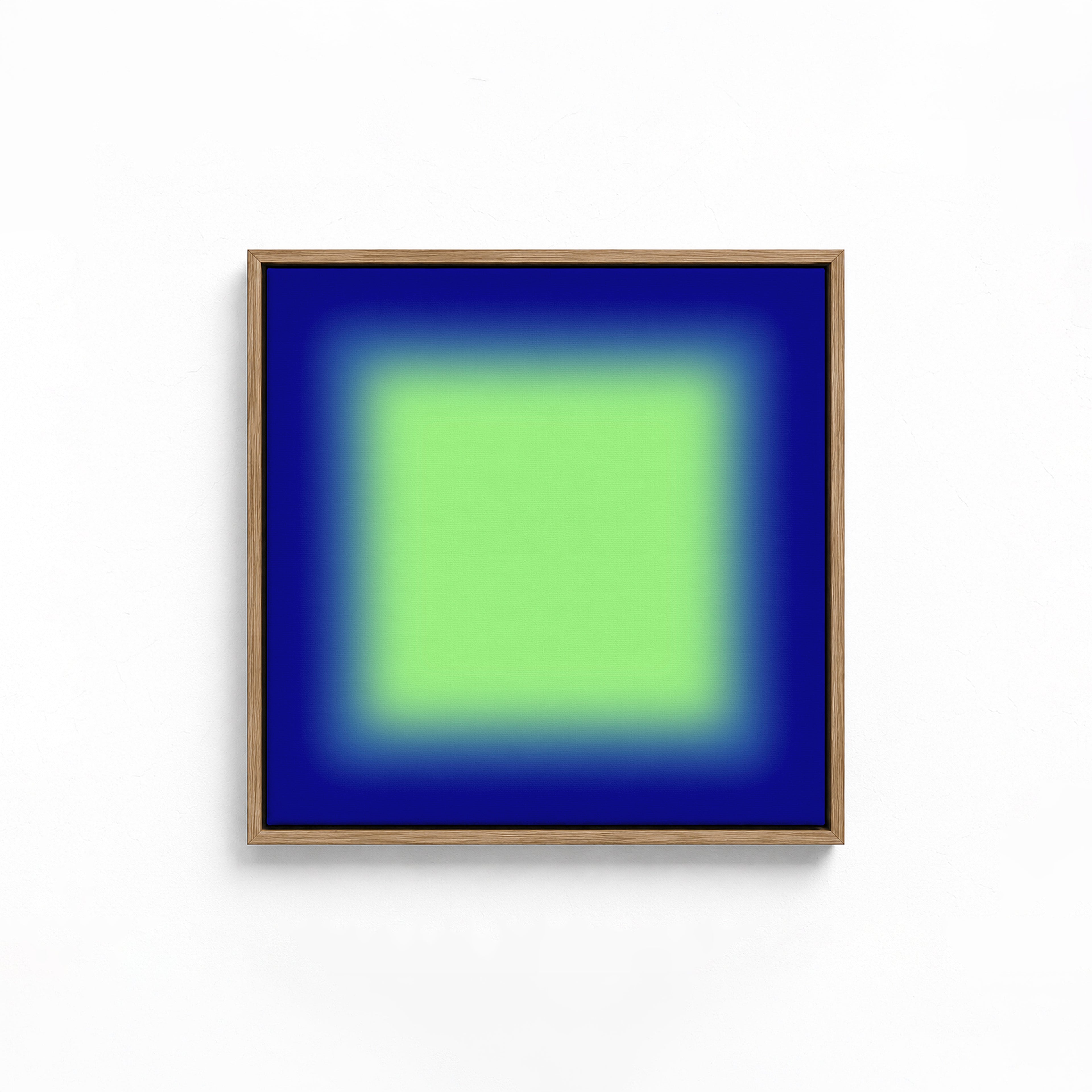 Blue Green Abstract Art Print, Cobalt Lime Gradient, Modern Square Wall Decor