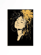 Black Gold Art Print, Woman Portrait Wall Art, Modern Afrocentric Decor
