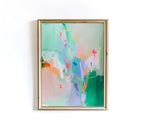 Abstract Wall Art Print, Pastel Abstract Painting, Colorful Modern Decor, Mint Green Pink Printable Wall Art